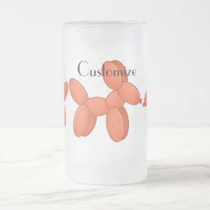 Cute Balloon Dog  Thunder_Cove Frosted Glass Beer Mug