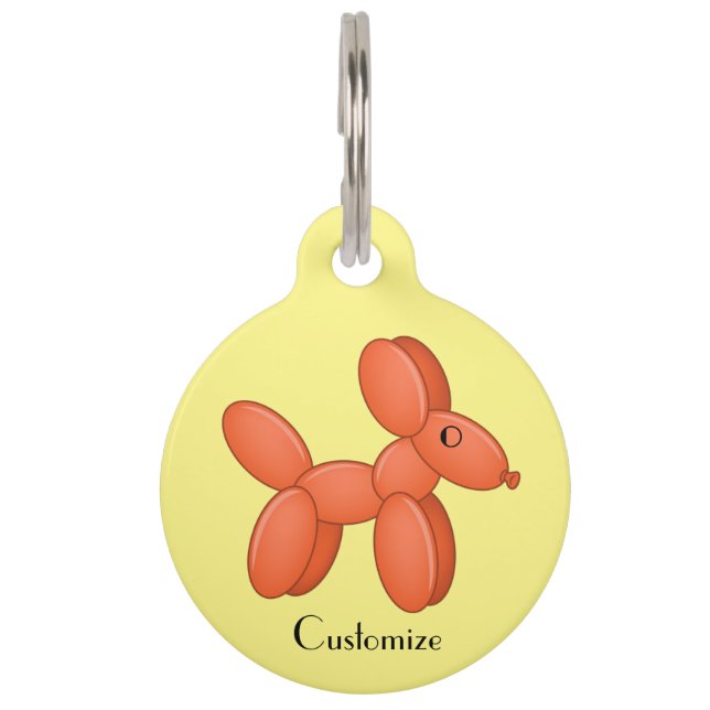 Cute Balloon Dog Thunder_Cove Pet ID Tag (Front)
