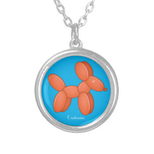 Cute Balloon Dog  Thunder_Cove Sugar Cookie Silver Plated Necklace