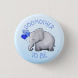 Cute Balloon Elephant Baby Shower Godmother-to-be Pinback Button at Zazzle