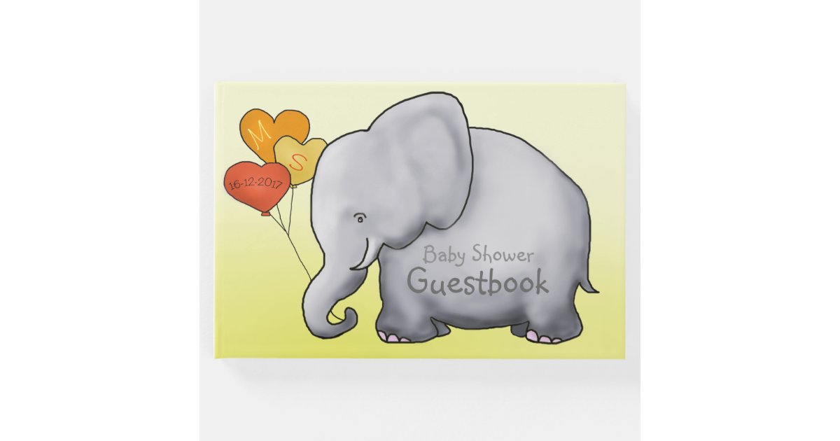 Cute Balloon Elephant Gender Neutral Baby Shower Guest Book Zazzle Com Cute Balloon Elephant Gender Neutral Baby Shower Guest Book Zazzle Com