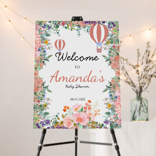 Cute Balloon gradient floral Welcome baby shower Foam Board