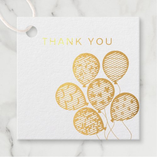 cute balloon party real foil thank you favor tag