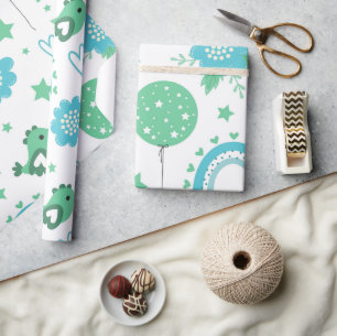 Cute Balloon & Rainbow Wrapping Paper