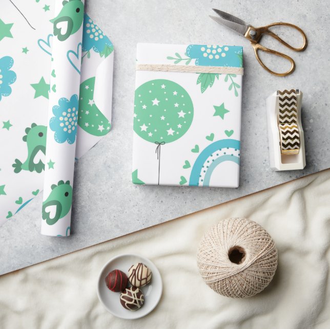 Cute Balloon & Rainbow Wrapping Paper (Crafts)