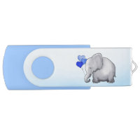 Cute Balloons Elephant Blue Baby Boy Shower