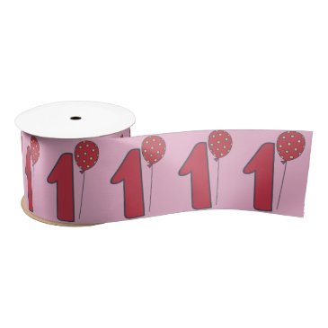 Cute Balloons - Pink & Red Kids 1st Birthday