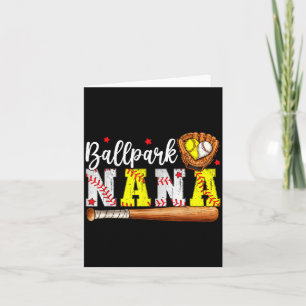 Cute Ballpark Nana Softball Nana Baseball Nana Card