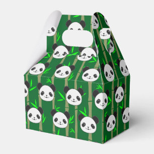 Cute Bamboo Panda Pattern Custom Favor Boxes