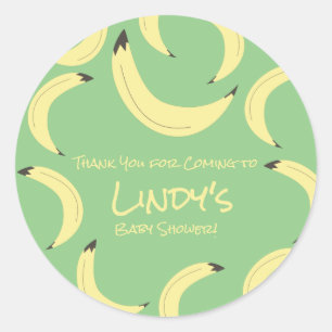 Cute Banana Bunch Baby Shower Pattern Classic Round Sticker
