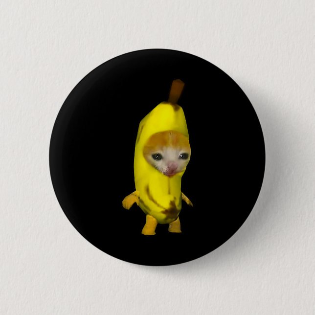 Cute Banana Cat Happy Bananacat Meme Kitty Cat Lov Button (Front)