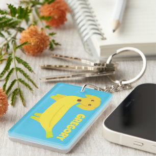 Cute Banana Dog Personalized Keychain