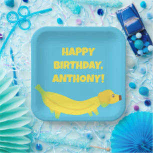 Cute Banana Dogs Custom Party Paper Plates