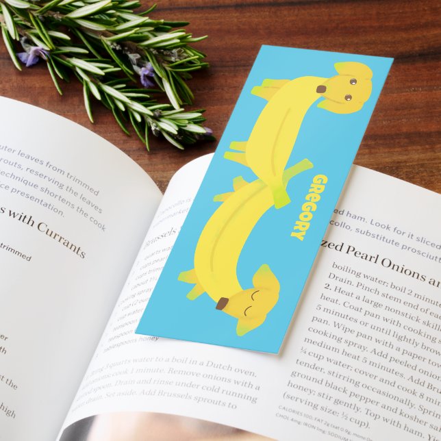Cute Banana Dogs Personalized Bookmarks (Book)