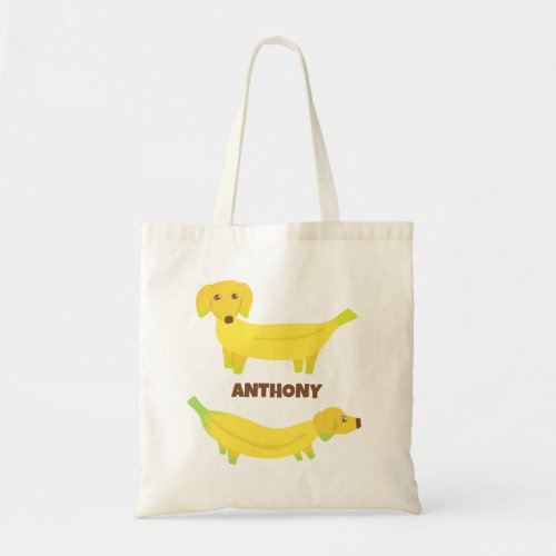 Cute Banana Dogs Personalized Tote Bag