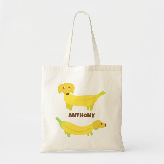 Cute Banana Dogs Personalized Tote Bag (Front)