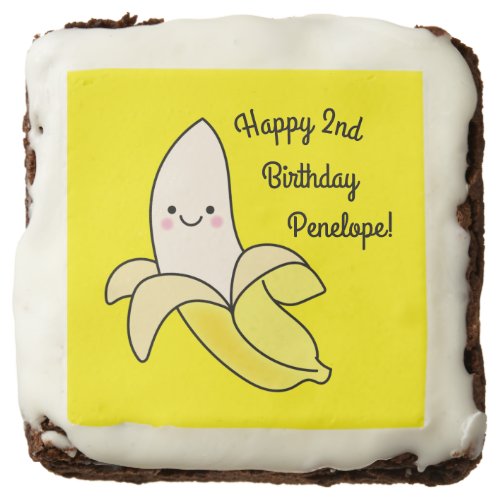 Cute Banana Kids Birthday Kawaii Brownie