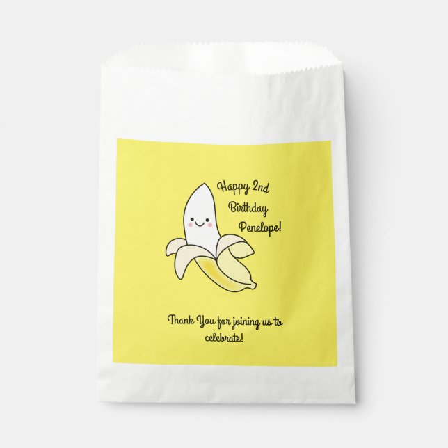 Cute Banana Kids Birthday Kawaii Favor Bag (Front)