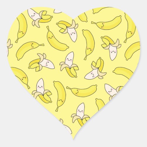 Cute Banana Kids Birthday Kawaii Heart Sticker