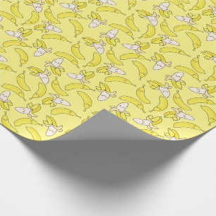 Cute Banana Kids Birthday Kawaii Wrapping Paper