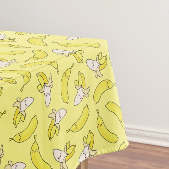 Cute Banana Kids Birthday Tablecloth (In Situ)