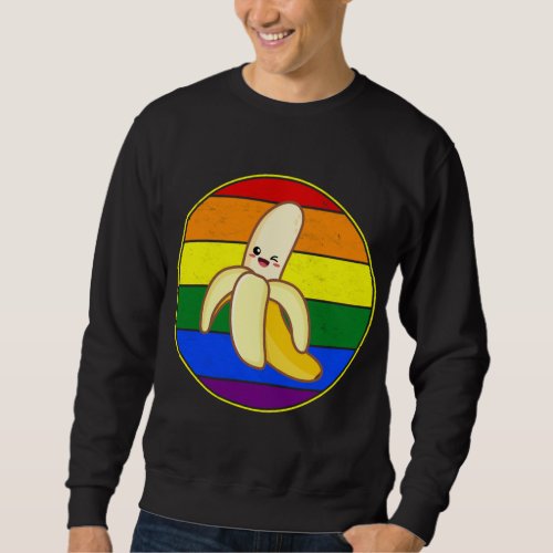 Cute Banana Lover LGBTQ Stuffn Rainbow Kawaii Love Sweatshirt