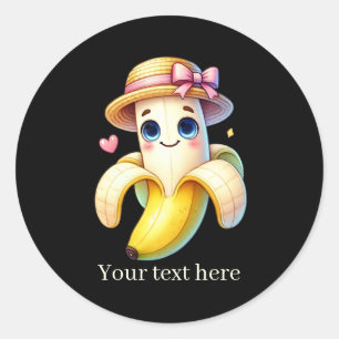 Cute banana lovers customizable classic round sticker