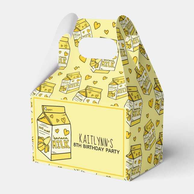 Cute Banana Milk Carton Favor Boxes (Front Side)