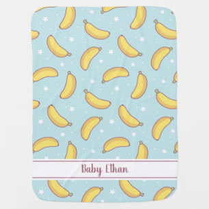 Cute Banana Pattern Baby Boy Personalized Baby Blanket
