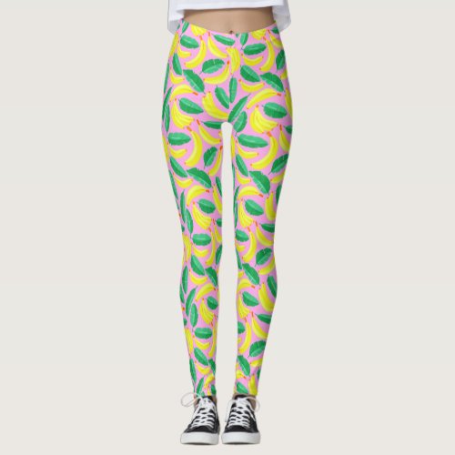 Cute Banana Pattern Leggings