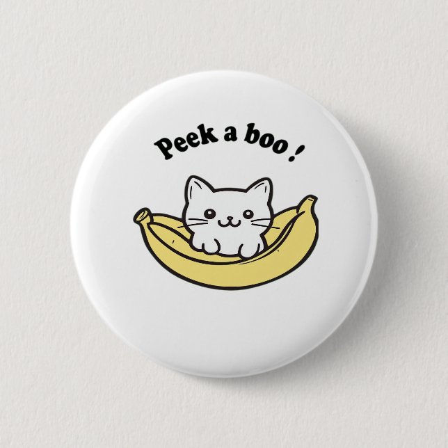 Cute , Banana, Peekaboo !, Japan, , Kitten Button (Front)