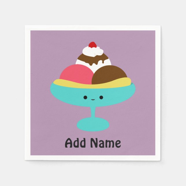 Cute Banana Split Paper Napkins (Front)