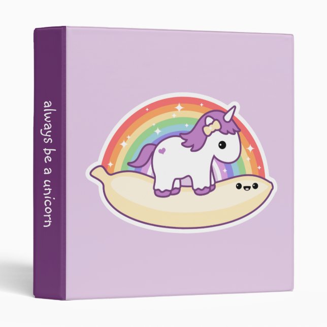 Cute Banana Unicorn Binder (Front/Spine)