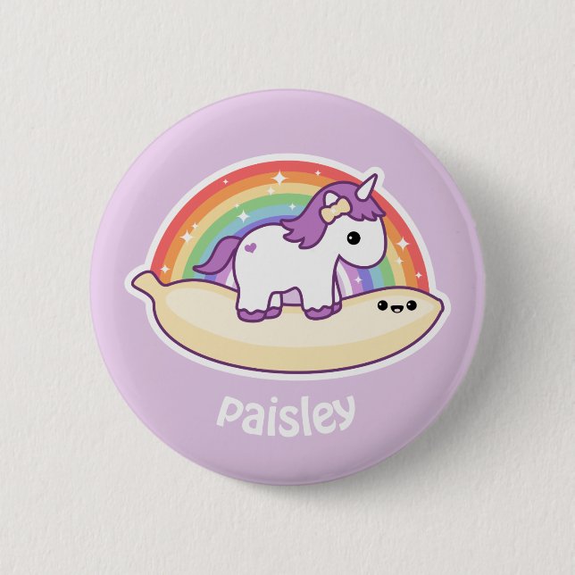Cute Banana Unicorn Button (Front)