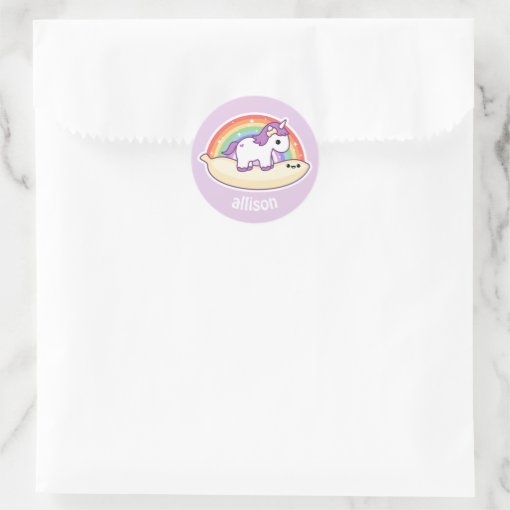 Cute Banana Unicorn Classic Round Sticker Zazzle