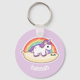 Cute Banana Unicorn Keychain