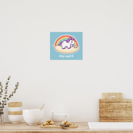 Cute Banana Unicorn Poster Zazzle