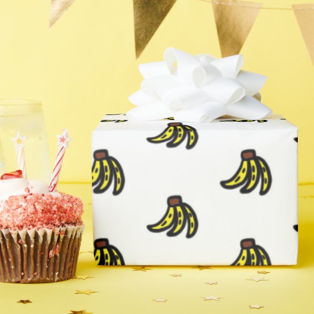 Cute Banana Wrapper Wrapping Paper (Birthday Party)