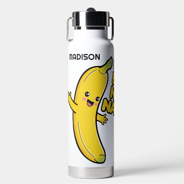 Cute Bananas custom name Water Bottle (Front)