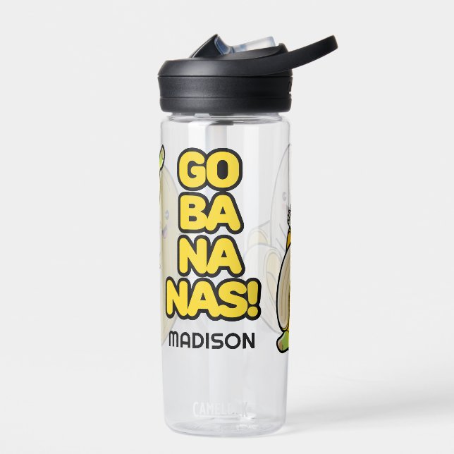 Cute Bananas custom name Water Bottle (Left)