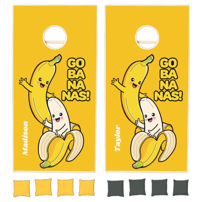 Cute Bananas custom names Cornhole Set (Set)