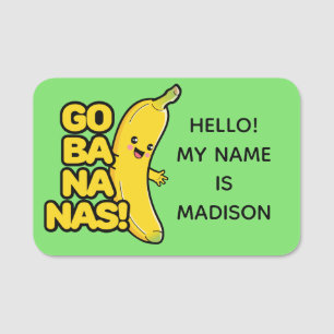 Cute Bananas custom text name tags