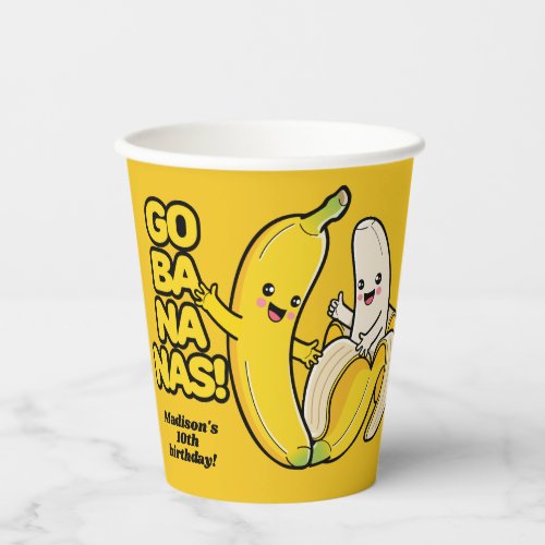 Cute Bananas custom text Paper Cups