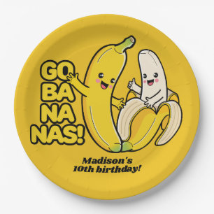 Cute Bananas custom text Paper Plates