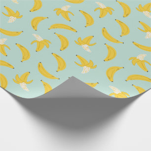 Cute Bananas on light blue Wrapping Paper