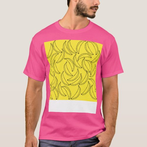 Cute Bananas Pattern on Yellow Background T_Shirt