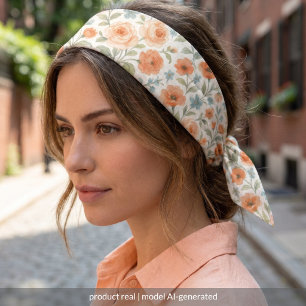 Cute Bandana With Chic French Floral Art