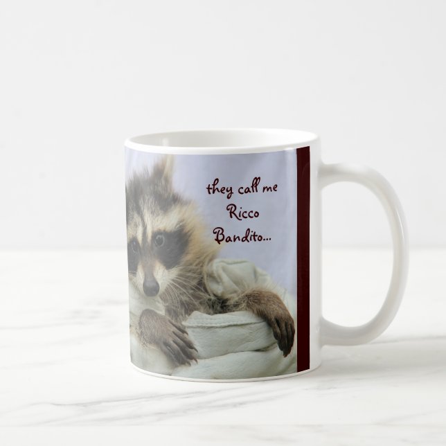 Cute Bandit Raccoon, Stealing your heart Mug (Right)