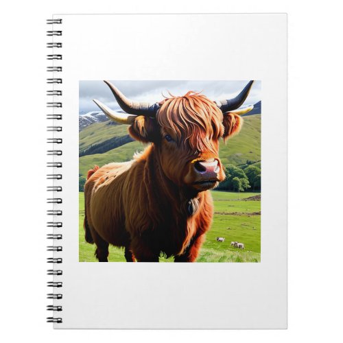 Cute Bangs Highland Cattle  Notebook