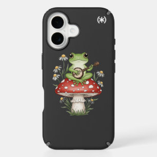Cute Banjo Frog Cottagecore Mushroom Aesthetic iPhone 16 Case